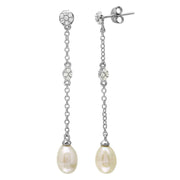 Sterling Silver Freshwater Pearl Drop Earrings 