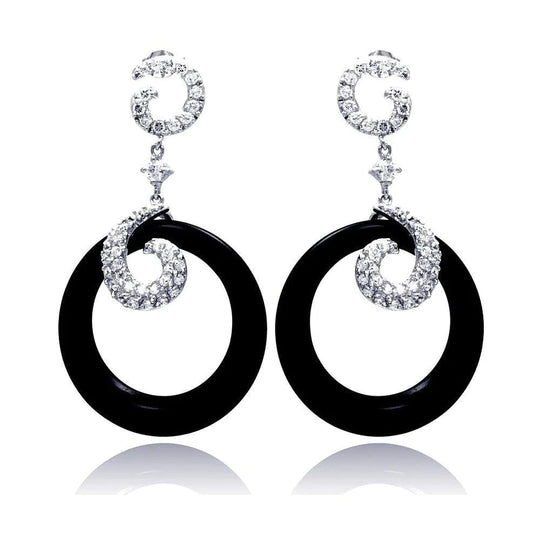 Sterling Silver Black Onyx Dangling Earring