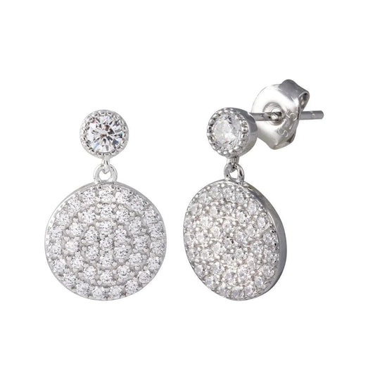 Sterling Silver Round Dangling Earring 