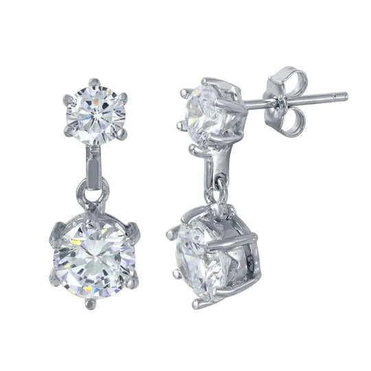 Sterling Silver Stud Drop Earrings